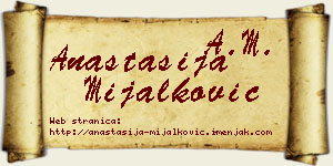 Anastasija Mijalković vizit kartica